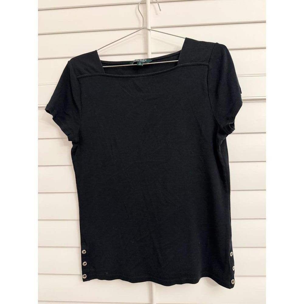 Lauren Ralph Lauren black 100% cotton top‎ size XL